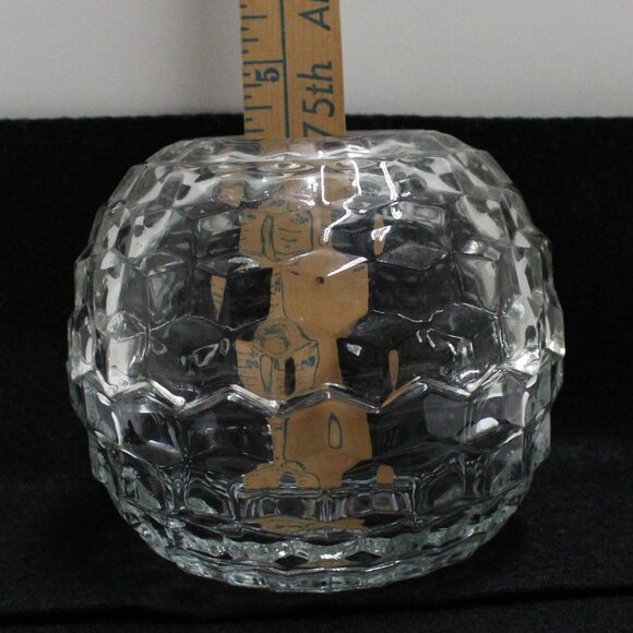 Vintage Homco 2 Piece Clear Glass Patterned Candle Holder - No Box - Picture 10 of 16